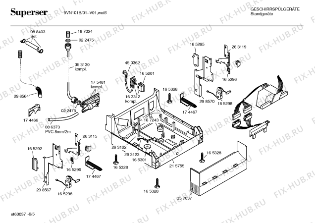 Схема №4 5VN101B с изображением Инструкция по эксплуатации для посудомоечной машины Bosch 00580511