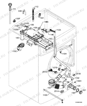 Взрыв-схема стиральной машины Rex Electrolux RWW168540W - Схема узла Hydraulic System 272