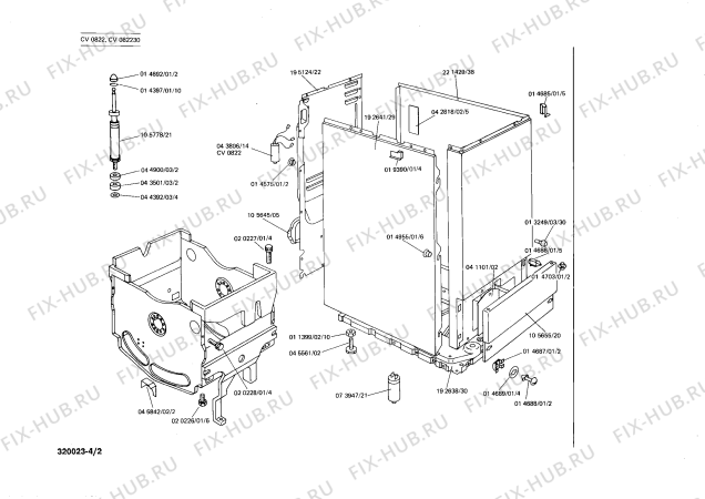 Схема №2 CV0822 с изображением Уплотнитель для стиральной машины Bosch 00045850