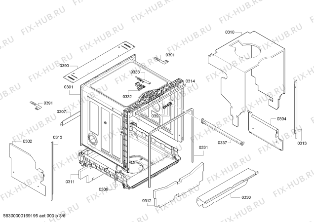 Взрыв-схема посудомоечной машины Bosch SMV40D30EU - Схема узла 03
