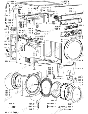 Схема №1 MFW 1312 AGW с изображением Ручка (крючок) люка для стиральной машины Whirlpool 480111103461