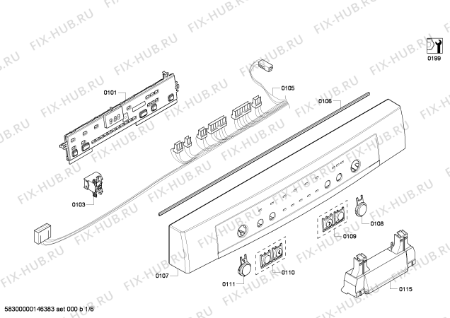 Схема №2 SHE6AF06UC с изображением Кабель для посудомойки Bosch 00650100