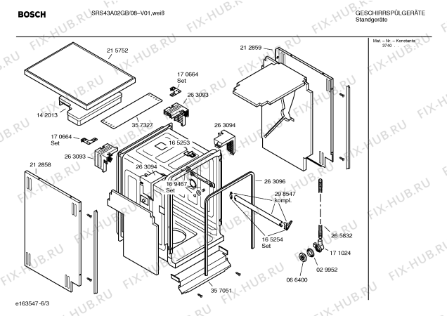Схема №1 SRS43A02GB Classixx с изображением Модуль управления для посудомойки Bosch 00484262