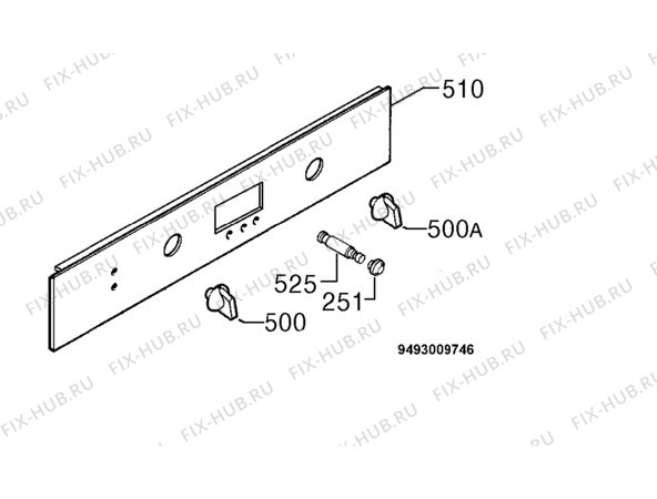 Взрыв-схема плиты (духовки) Zanussi ZBQ365W - Схема узла Command panel 037