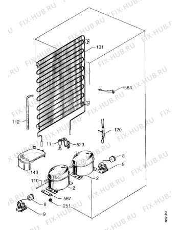 Взрыв-схема холодильника Zanker ZKK9417K - Схема узла Functional parts