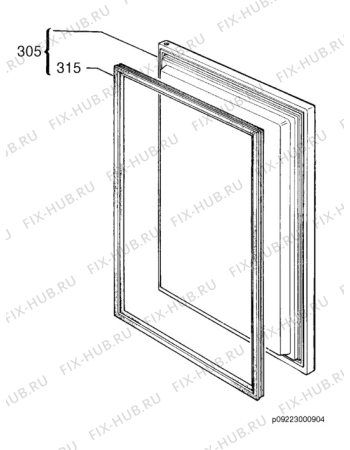 Взрыв-схема холодильника Electrolux EU6134U - Схема узла Door 003