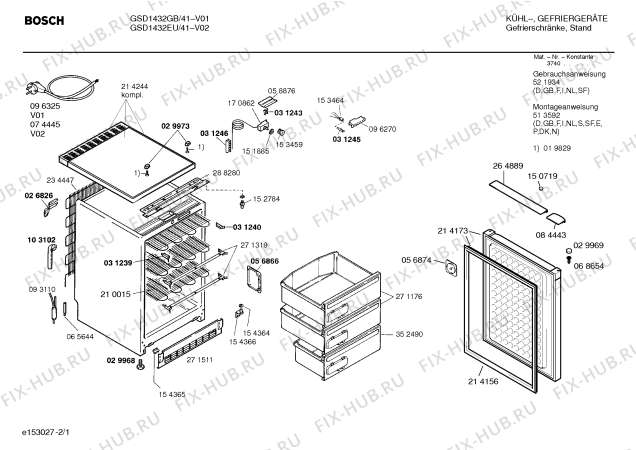 Схема №1 GSD1432EU с изображением Инструкция по эксплуатации для холодильной камеры Bosch 00521934