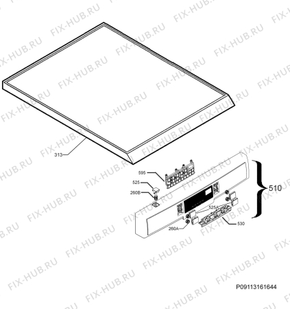 Взрыв-схема посудомоечной машины Electrolux ESF6630ROK - Схема узла Command panel 037