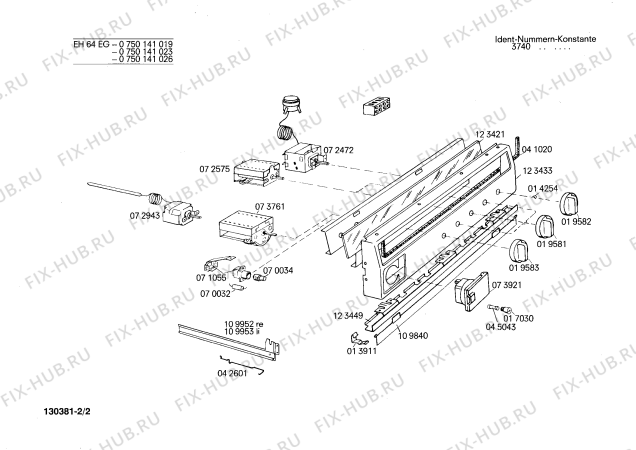 Схема №1 0750141022 EH64ES с изображением Панель для электропечи Bosch 00123433
