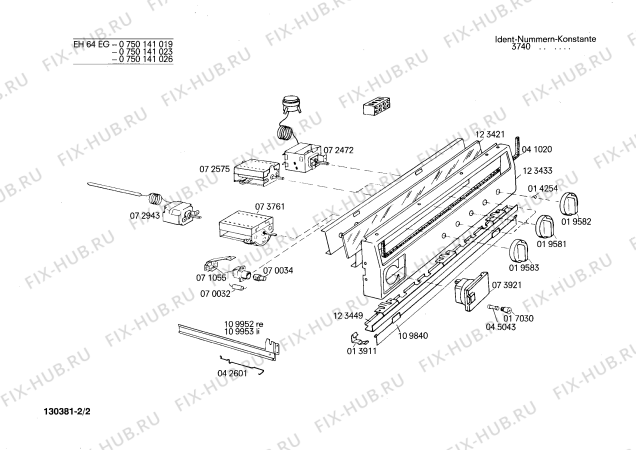 Схема №1 0750192040 EH64EW с изображением Цоколь для духового шкафа Bosch 00019524