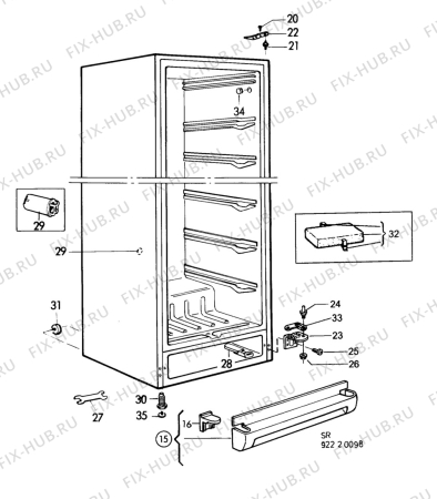 Взрыв-схема холодильника Arthurmartinelux AU2117C - Схема узла C10 Cabinet