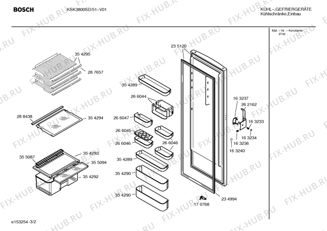 Взрыв-схема холодильника Bosch KSK3800SD - Схема узла 02