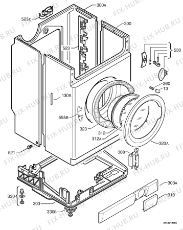 Взрыв-схема стиральной машины Zanussi ZKF221 - Схема узла Housing 001