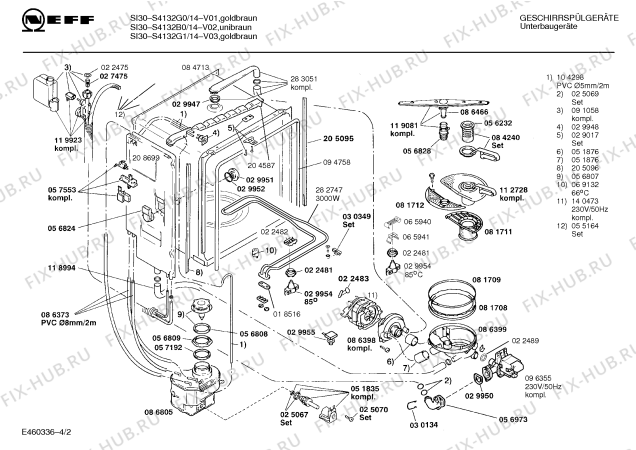 Схема №2 S4132G1 SI30 с изображением Панель для посудомойки Bosch 00290131