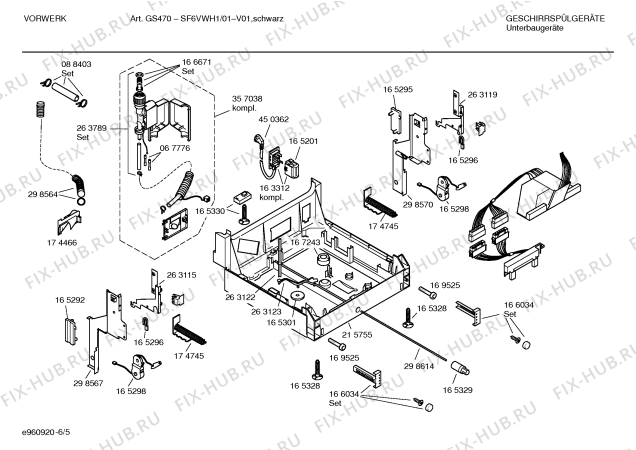 Взрыв-схема посудомоечной машины Vorwerk SF6VWH1 GS470 - Схема узла 05