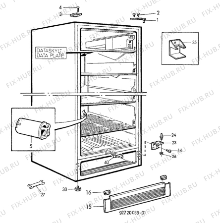 Взрыв-схема холодильника Electrolux TF965A - Схема узла C10 Cabinet