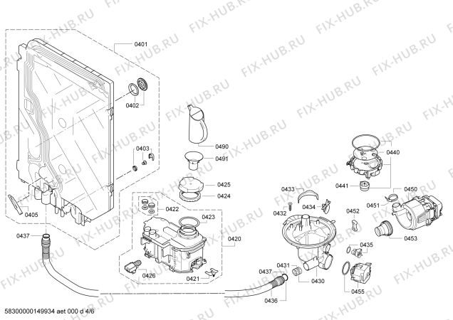 Схема №4 63013993110 с изображением Внешняя дверь для посудомойки Bosch 00685854