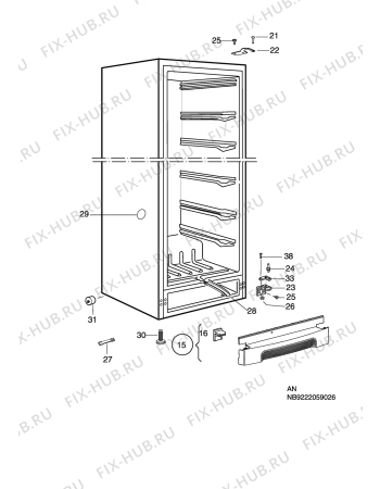 Взрыв-схема холодильника Electrolux EUC31200W - Схема узла C10 Cabinet