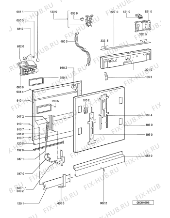 Схема №1 DW 2677/2 с изображением Сенсорная панель для посудомоечной машины Whirlpool 481245373218