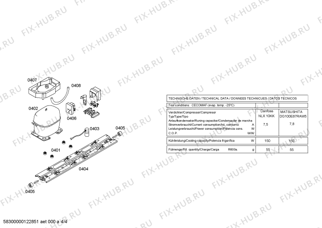 Взрыв-схема холодильника Siemens KD36NA00 - Схема узла 04