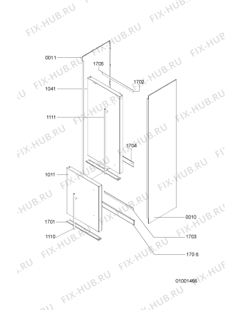 Схема №1 ARZ 215/IX с изображением Часть корпуса для холодильника Whirlpool 481241619645