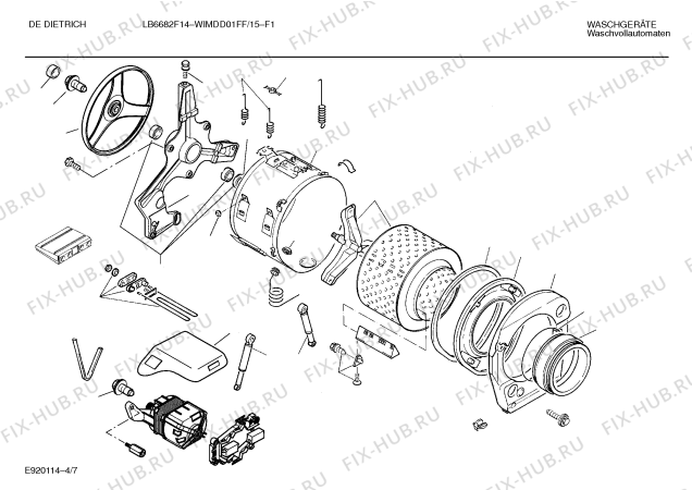 Схема №5 WIMDD01FF DE DIETRICH LB6682F14 с изображением Индикатор для стиральной машины Bosch 00032302