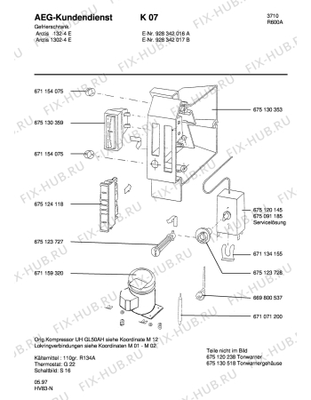 Взрыв-схема холодильника Aeg ARC1302-4 E - Схема узла Freezer cooling system