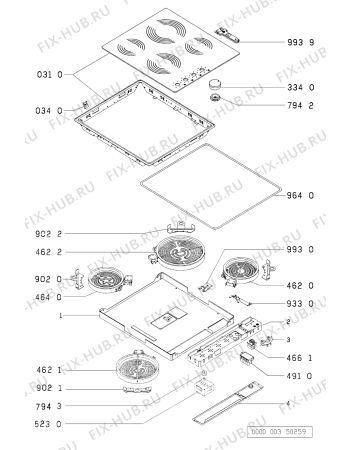 Схема №1 APCH/BR с изображением Клавиша для плиты (духовки) Whirlpool 481941129097