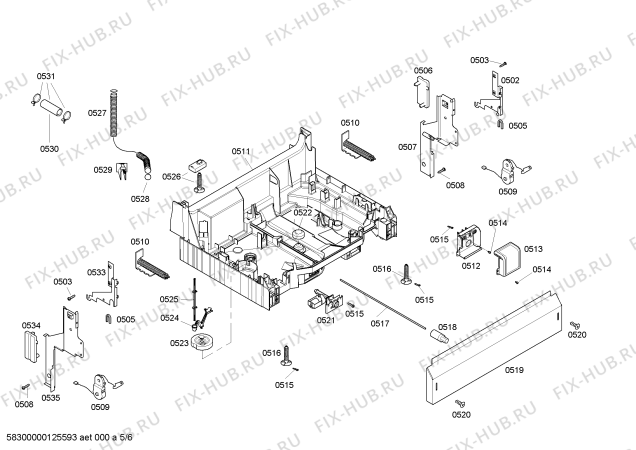 Схема №2 SHE55C05UC с изображением Зажим для моечной машины Bosch 00662856