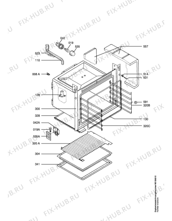 Взрыв-схема плиты (духовки) Aeg CE4000-1-A - Схема узла Oven