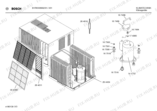 Взрыв-схема кондиционера Bosch B1RKK09002 Bosch - Схема узла 03