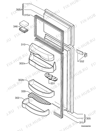Взрыв-схема холодильника Juno JKG3465 - Схема узла Door 003