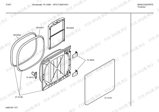 Взрыв-схема сушильной машины Novamatic WTLFU04CH Novamatic TK5400 - Схема узла 03