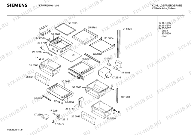 Схема №5 KG66U55 с изображением Панель для холодильника Siemens 00266938