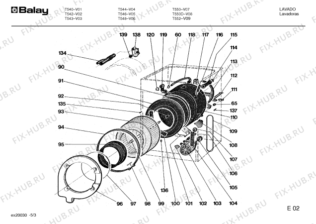 Схема №3 T550 с изображением Плата для стиралки Bosch 00206222