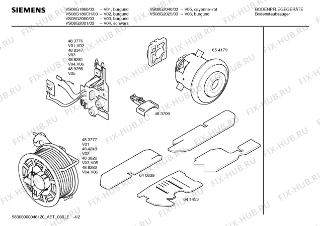 Схема №1 VS08G2060 2000W dynapower с изображением Крышка для пылесоса Siemens 00431031