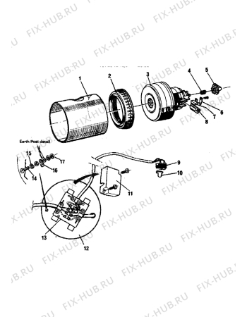 Взрыв-схема пылесоса Electrolux CV22 - Схема узла Motor