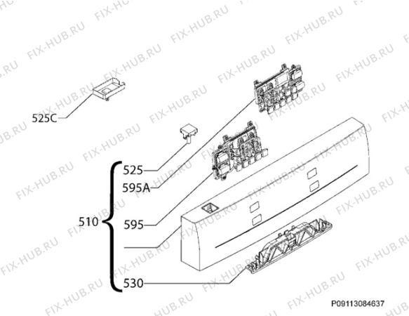 Взрыв-схема посудомоечной машины Aeg Electrolux F77402W0P - Схема узла Command panel 037