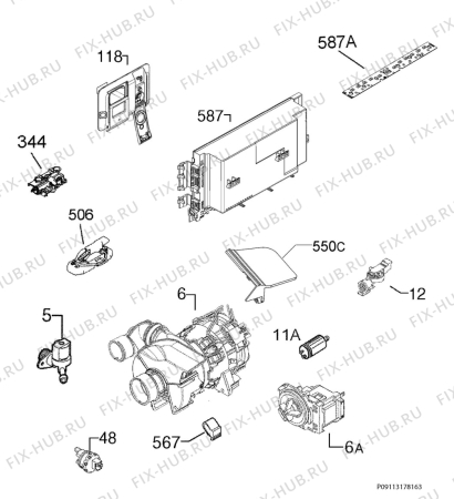 Взрыв-схема посудомоечной машины Frigidaire Gallery FGCD2456QF4B - Схема узла Electrical equipment 268