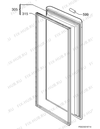 Взрыв-схема холодильника Electrolux SEMIPROF#S - Схема узла Door 003