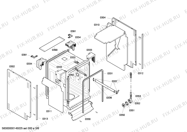 Взрыв-схема посудомоечной машины Bosch SRV45T63EU - Схема узла 03