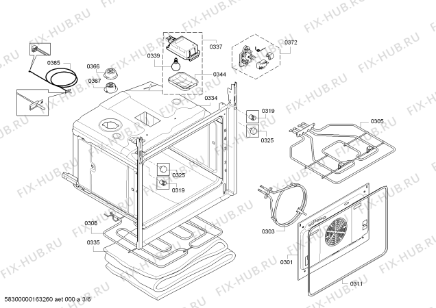 Взрыв-схема плиты (духовки) Siemens HB63AS521 - Схема узла 03