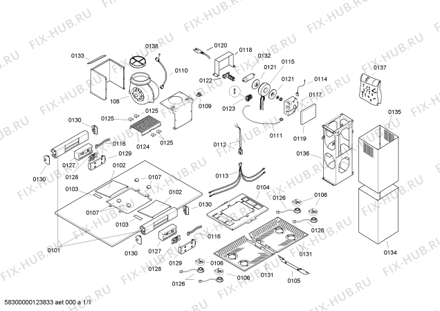 Схема №1 AH530790 с изображением Корпус для вентиляции Bosch 00484271