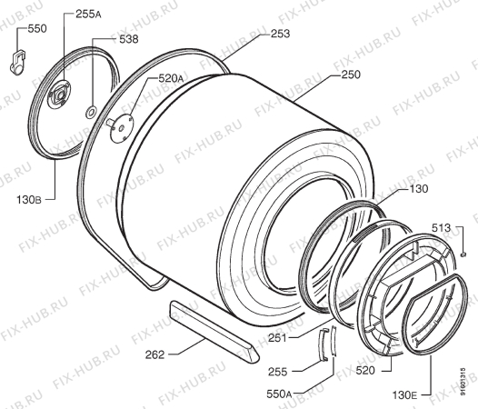 Взрыв-схема комплектующей Zoppas PE11AC - Схема узла Functional parts 267