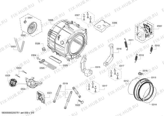 Схема №4 WAT28682GC с изображением Панель управления для стиральной машины Bosch 11023115