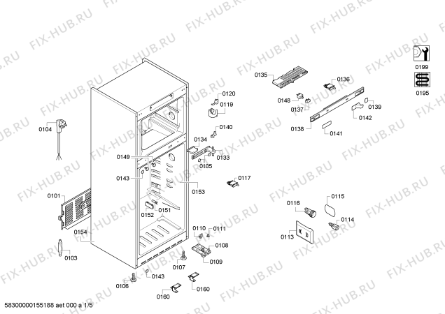 Схема №2 KDN56AI10N с изображением Силовой модуль для холодильной камеры Bosch 00657913