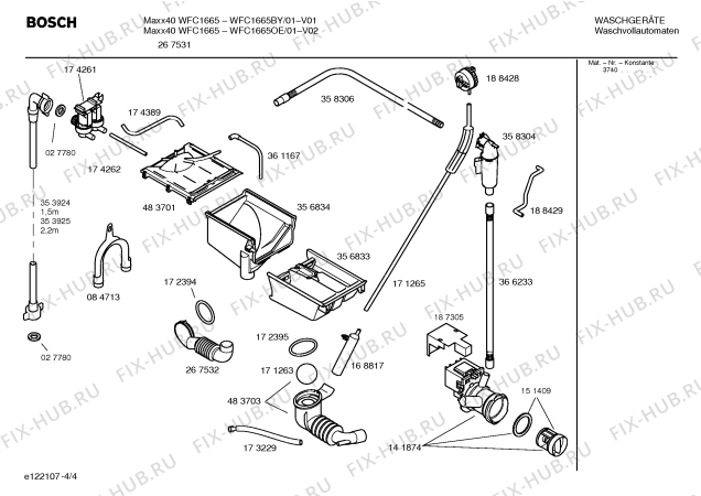 Взрыв-схема стиральной машины Bosch WFC1665OE Maxx40 WFC1665 - Схема узла 04