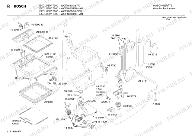 Схема №1 WOF1880 EXCLUSIV T900A с изображением Инструкция по эксплуатации для стиральной машины Bosch 00520622