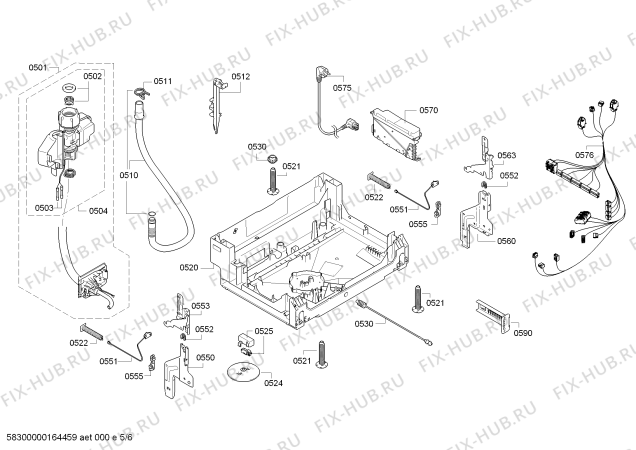 Схема №3 SN514M00AE с изображением Модуль управления для посудомойки Siemens 00659349