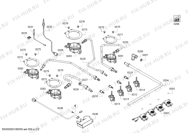 Взрыв-схема плиты (духовки) Bosch PCP615B80N 4G BO60F IH5 - Схема узла 02